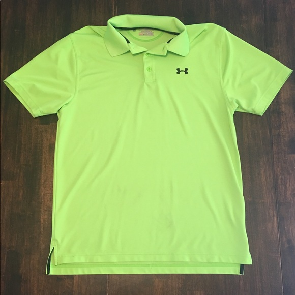lime green under armour polo
